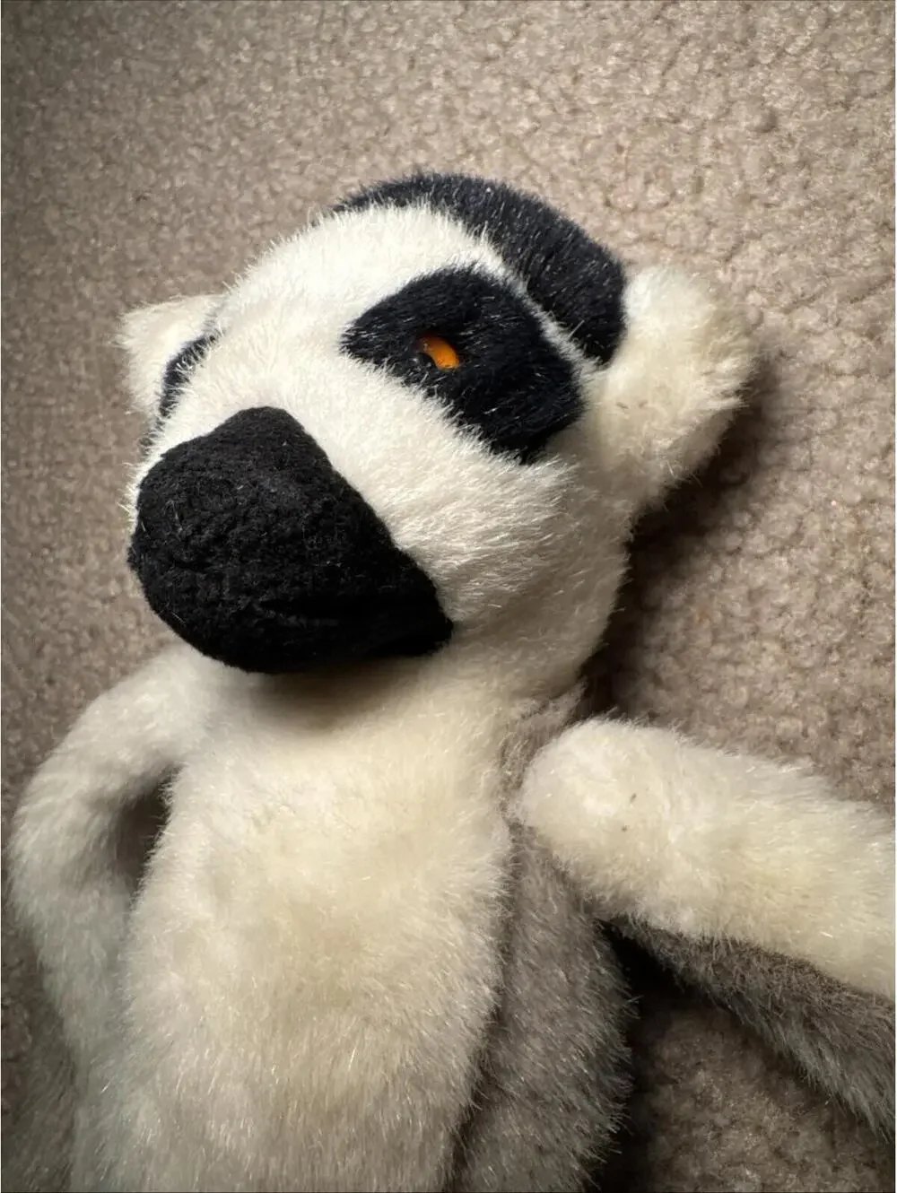 Wild Republic Ring Tailed Lemur Plush Hanging Stuffed Animal Gray Black 21